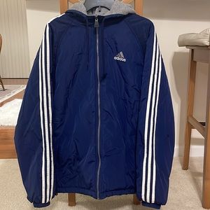 Vintage 90s fully reversible Adidas bomber/windbreaker winter coat- size L/XL